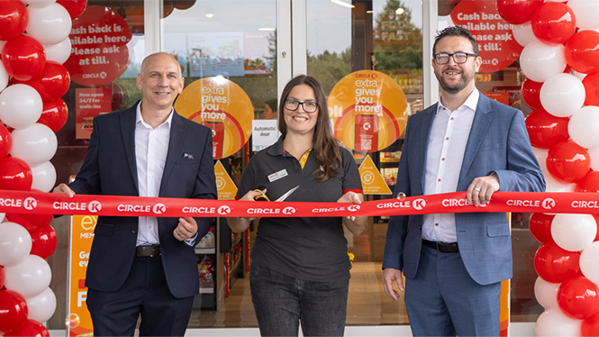 Circle K staff posing in front of the Shannon Store